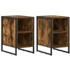 Image de vidaXL Table de chevet 2 pcs ChÃªne FumÃ© 39.5 x 30 x 50 cm