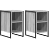 Image de vidaXL Table de chevet 2 pcs Gris Sonoma 39.5 x 30 x 50 cm