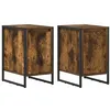Image de vidaXL Table de chevet 2 pcs ChÃªne FumÃ© 39,5 x 30 x 50 cm