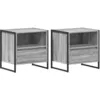 Image de vidaXL Table de chevet avec tiroir 2 pcs Gris Sonoma 50 x 39,5 x 50 cm