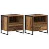 Image de vidaXL Table de chevet avec tiroir 2 pcs Bois Ancien 50 x 39,5 x 50 cm