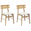 Image de vidaXL Chaise de salle Ã  manger 2 pcs Naturel et clair Bois Massif
