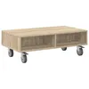 Image de vidaXL Table d'appoint avec roues ChÃªne Sonoma 90 x 50 x 30 cm