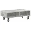 Image de vidaXL Table d'appoint avec roues Gris bÃ©ton 90 x 50 x 30 cm