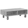 Image de vidaXL Table d'appoint avec roues Gris Sonoma 90 x 50 x 30 cm