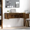Image de vidaXL Bureau mural ChÃªne fumÃ© 100 x 45 x 30 cm Bois d'ingÃ©nierie
