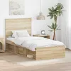 Image de vidaXL Cadre de lit ChÃªne Sonoma 75 x 190 cm Pin massif