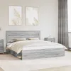 Image de vidaXL Cadre de lit Gris Sonoma 180 x 200 cm Pin massif