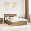 Image de vidaXL Cadre de lit ChÃªne artisan 140 x 190 cm Pin massif