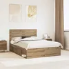 Image de vidaXL Cadre de lit ChÃªne artisan 140 x 190 cm Pin massif