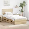 Image de vidaXL Cadre de lit ChÃªne Sonoma 100 x 200 cm Bois IngÃ©nierie