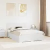 Image de vidaXL Cadre de lit avec tiroir Blanc 140 x 190 cm Bois d'ingÃ©nierie