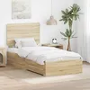 Image de vidaXL Cadre de lit ChÃªne Sonoma 90 x 190 cm Bois d'ingÃ©nierie