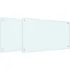 Image de vidaXL vidaXL Protection de cuisine 2 pcs Blanc 90 x 50 cm verre trempé