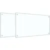 Image de vidaXL vidaXL Protection de cuisine 2 pcs Transparent 90 x 50 cm verre trempé