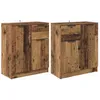 Image de vidaXL vidaXL Buffets 2 pcs Bois Ancien 60 x 30 x 70 cm Bois d'ingénierie