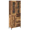 Image de vidaXL Haut Armoire Montage mural 2 pcs Bois ancien 69,5 x 34 x 180 cm