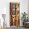Image de vidaXL Haut Armoire 2 pcs Bois Ancien Bois AgglomÃ©rÃ© et Verre