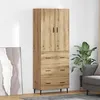 Image de vidaXL Haut Armoire avec tiroir ChÃªne artisanal 69,5 x 34 x 180 cm