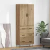 Image de vidaXL Haut Armoire 2 pcs ChÃªne artisanal Bois AgglomÃ©rÃ© et Verre