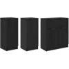 Image de vidaXL Buffets 3 pcs ChÃªne noir 69,5 x 34 x 180 cm Bois d'ingÃ©nierie