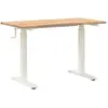 Image de vidaXL vidaXL Bureau Blanc et Naturel 120 x 60 cm Bois de chêne massif