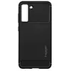 Image de Spigen Rugged Armor - Coque de protection pour téléphone portable - polyuréthane thermoplastique souple (TPU) - noir mat - pour Samsung Galaxy S21 FE 5G
