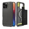 Image de Spigen Rugged Armor Magfit - Coque de protection pour téléphone portable - compatibilité avec MagSafe - polycarbonate, polyuréthanne thermoplastique (TPU), mousse à impact - gris - pour Apple iPhone 16 Pro