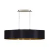 Image de Suspension en textile MASERLO 2 ampoules dorée abat jour noir