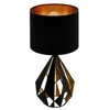 Image de Carlton Lampe De Table Avec Abat-Jour Rond Noir, Cuivre