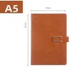 Image de Cahier de note bureau en cuir 200 pages carnet A5 ligné avec porte-stylos(21*14.5cm) - marron