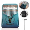 Image de Kalimba Pouce Piano 17 Touches en acajou avec sac marteau et livret de musique pour debutants enfants-bleu