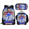 Image de Lot de 3 pièces Sac à Dos, Trousse à crayons, Sac à Bandoulière Sonic The Hedgehog pour Enfants (SD2102) Multicolore