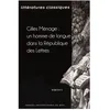 Image de LittÃ©ratures Classiques NÂ° 88/2015 - Gilles MÃ©nage : Un Homme De Langue Dans La RÃ©publique Des Lettres