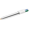 Image de Bic Colours Shine 4-kleurenbalpen, medium, klassieke inktkleuren, lichaam zilver