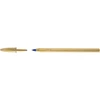 Image de Bic balpen Cristal Medium, gouden lichaam, blauwe inkt, doos van 20 stuks