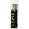 Image de Posca paintmarker PCF-350, brush tip, étui van 3 stuks, assorti (goud, zilver en wit)