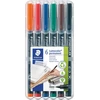 Image de Staedtler Lumocoler 317, OHP-marker, permanent, 1,0 mm, etui van 6 stuks in geassorteerde klassieke kleur