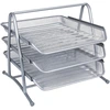 Image de Q-CONNECT 3 brievenbakjes, mesh metaal, ft A4, zilver