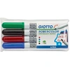 Image de Giotto Robercolor whiteboardmarker, medium, ronde punt, etui met 4 stuks in geassorteerde kleuren