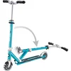Image de Kinderstep - Globber Flow - Blauw/chrome - Lichtgevende wielen - Vouwbaar - Vanaf 5 jaar en occasion ou reconditionné