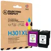Image de Multipack Cartouches D'encres Electro Depot Compatible Hp H301xl Pack Noir+couleur