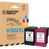 Image de Multipack Cartouches D'encres Electro Depot Compatible Hp H302xl Pack Noir+couleur