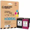 Image de Multipack Cartouches D'encres Electro Depot Compatible Hp H305 Xl Noir+couleur