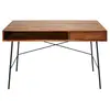 Image de Bureau van massief mangohout en zwart metaal met 1 lade