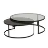 Image de Tables gigognes en verre trempé et métal noir