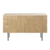 Image de Buffet 2 portes placage chêne effet damier L125
