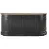 Image de Buffet 4 portes 2 tiroirs en pin recyclé noir L190