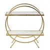 Image de Etagère en métal doré et marbre blanc