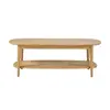 Image de Table basse 2 plateaux en pin cannage en rotin L115
